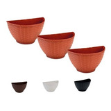 Kit 3 Vasos Rettan Resistente Para Jardim  