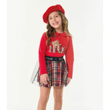 Conjunto Infantil Blusa Com Saia Trick Nick Vermelho