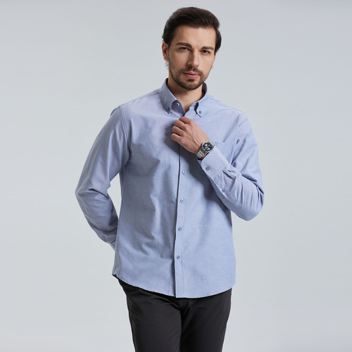 Camisa Hombre Oxford Plomo Fashion's Park