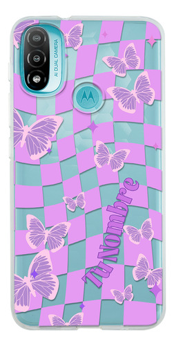 Funda Para Motorola Para Mujer Cuadros Mariposas Con Nombre