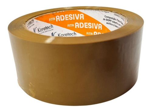 Fita Adesivadurex Marrom 45mm X 100 M Metros 30 Rolos Liso