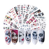 Set 24 Sticker Al Agua Para Uñas Dark Halloween Nails