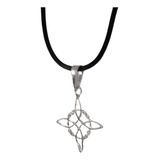 Collar Dije Nudo De Bruja Plata 925 Cordón Piel Protector