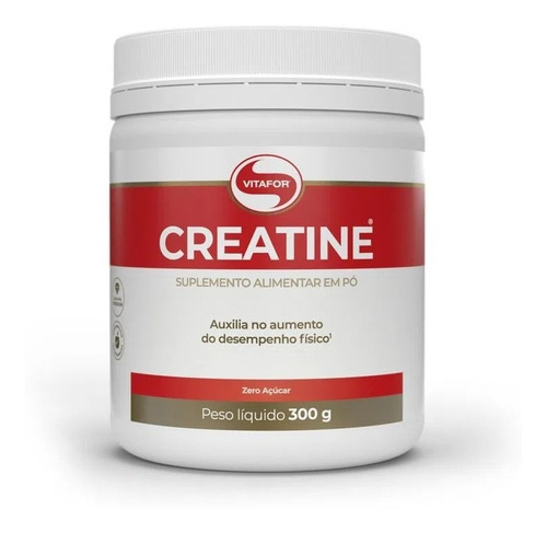 Creatina Monohidratada 300g Vitafor 100% Creatine 100 Doses 