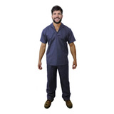 Conjunto Uniforme Jaleco Camisa Gola V Azul Marinho