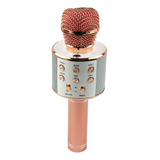 Microfone Karaokê Infantil Ws858 Rose  Sem Fio Com Bluetooth