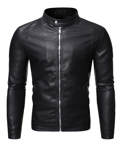 Jaqueta De Couro Slim Fit Para Motociclista Masculino 2022