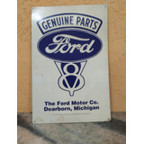 Antiguo Cartel Ford V8 Litografiado 
