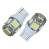 Juego Lampara Led T10 W5w 5 Led Luz Posición 6000k 12v