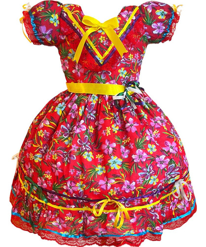 Vestido Festa Junina Infantil São João Criança Menina Crianç