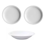 Set X 18 Plato Playo Hondo Postre Porcelana Germer Iguazu C