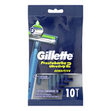 Máquina Para Afeitar Gillette  Prestobarba Ultragrip2 Sensitive Descartable 10 U