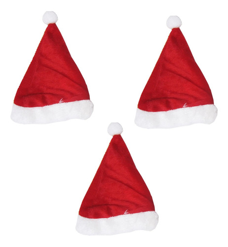 Kit 3 Gorro De Natal Papai Noel Enfeite Para Pet Vermelho