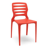 Cadeira Ville 63 Vermelho - Kit Com 4 Unidades Branco Ciwt
