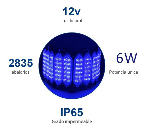 10 Modulo De Led Ip65 Contra Agua Ámbar Azul Rojo Morado