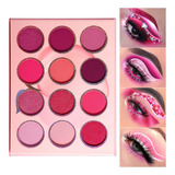 Paleta De Sombra De Ojos Prpura Rosa Maquillaje 12 Colores,