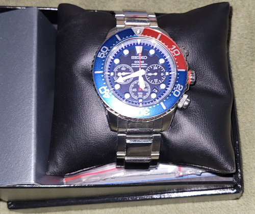 Seiko Pepsi Cronografo Solar Prospet Modelo Ssc019p1