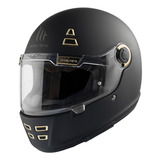 Casco Moto Mt Jarama Solid A1 Negro Mate Vintage Integral