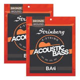 Kit 2 Encordoamento Baixo Acústico Baixolão 4c Strinberg Ba4