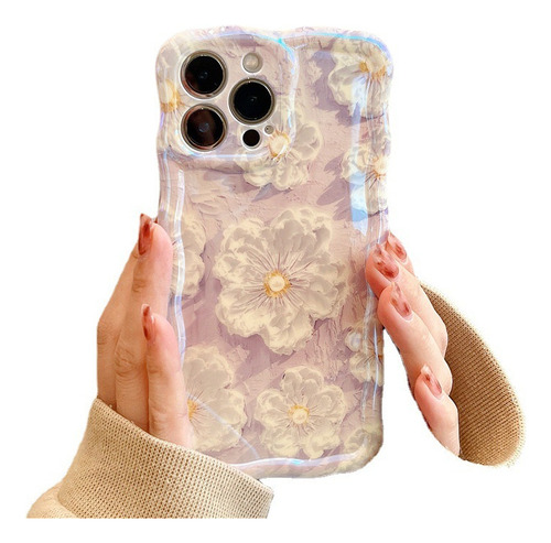 Funda De Teléfono Con Borde Retorcido De Flores Para