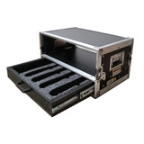 Case Rack 3u + Gaveta Para 4 Bastoes De Microfone