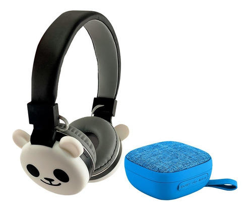 Audífonos On-ear Diseño De Panda Con Mini Bocina Bluetooth.