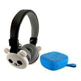  Audífonos On-ear Diseño De Panda Con Mini Bocina Bluetooth.