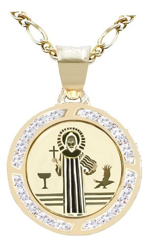 Medalla San Benito De Oro 10k  Con Cadena Cartier De Regalo