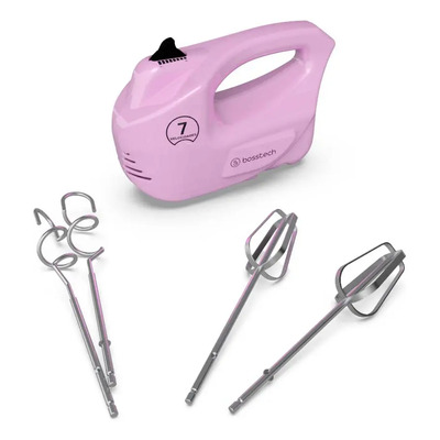Bosstech Batidora De Mano Rosa 7 Velocidades 200w Amasadores Incluidos 60 Hz