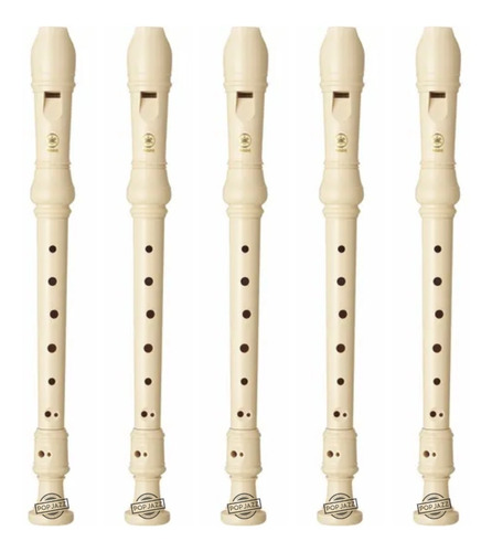 Flauta Yamaha Doce Soprano Germanica Yrs23g Kit 5 Flautas