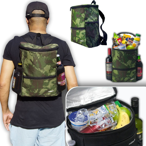 Mochila Bolsa Cooler Térmico Praia Com Brinde Nao Vaza Agua 