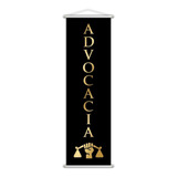 Banner Advocacia Advogado Direito Serviço Preto 100x30cm