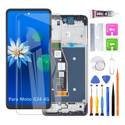 Pantalla Para Moto G24 4g Xt2423-1 Display Con Marco Negro