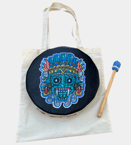 Tambor Chamánico Ceremonial Temazcal  Y Bolsa De Regalo