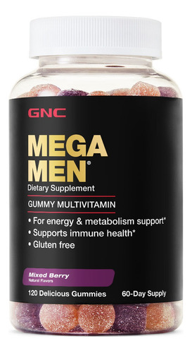 Mega Men® Gummy Multivitamin Frutos Rojos Con 120 Gomas Gnc