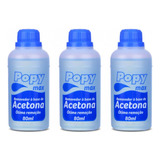 Kit C/03 Farmax Popymax Removedor A Base De Acetona 80ml