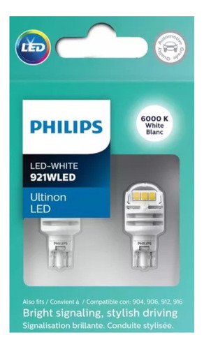Focos Led Philips 921 T5 Ultinon 2pza Extreme White