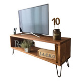 Mueble Mesa Para Tv 145 Cm Madera Sólida Estilo Industrial