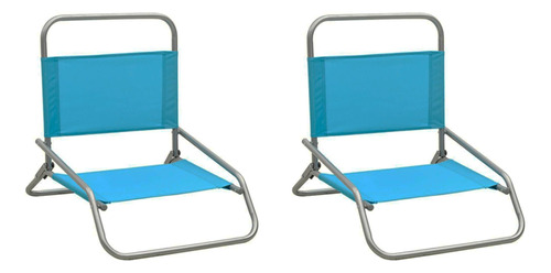 Silla De Playa Plegable Azul 57x48x57cm Bighouse 2 Unidades