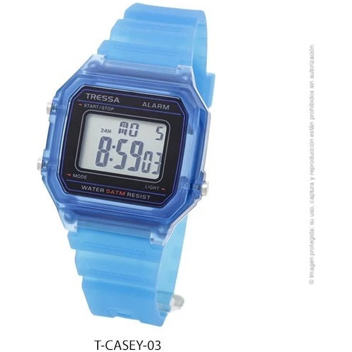 Reloj Tressa Casey Digital Silicona Retro Wr Sumergible 50 M