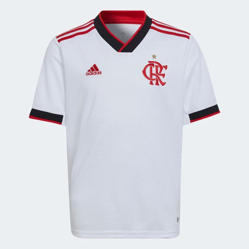 Camisa Infantil Juvenil Flamengo adidas 2022 Branca Ha8338