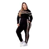 Conjunto Plus Size Inverno Frio Calça E Blusa Crepe Barato 