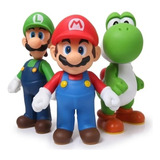 Super Mario, Luigi E Yoshi - Kit Com 3 Bonecos