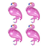 10 Balão Metalizado Flamingo Rosa Centro De Mesa + Varetas