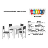 Juego De Comedor Mdp 4 Sillas