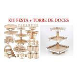 Kit Festa Provençal + Torre De Doces Decoração Mesa De Doces