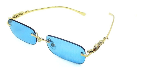 Gafas De Sol Fashion Diseño Jaguar Y Lujo En Color Azul 
