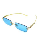 Gafas De Sol Fashion Diseño Jaguar Y Lujo En Color Azul 