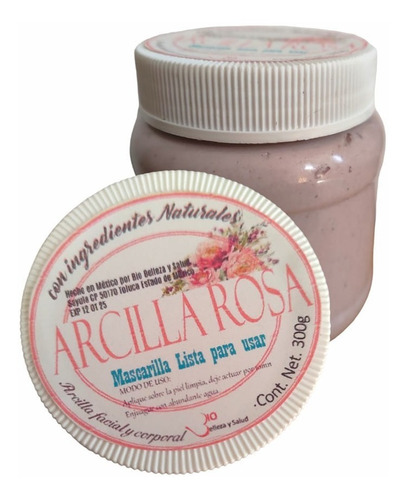 Mascarilla Facial Y Corporal De Arcilla Rosa Lista Para Usar