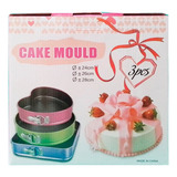 Set 3 Moldes Pastel Desmontables C/5 Pliego Papel Estrella